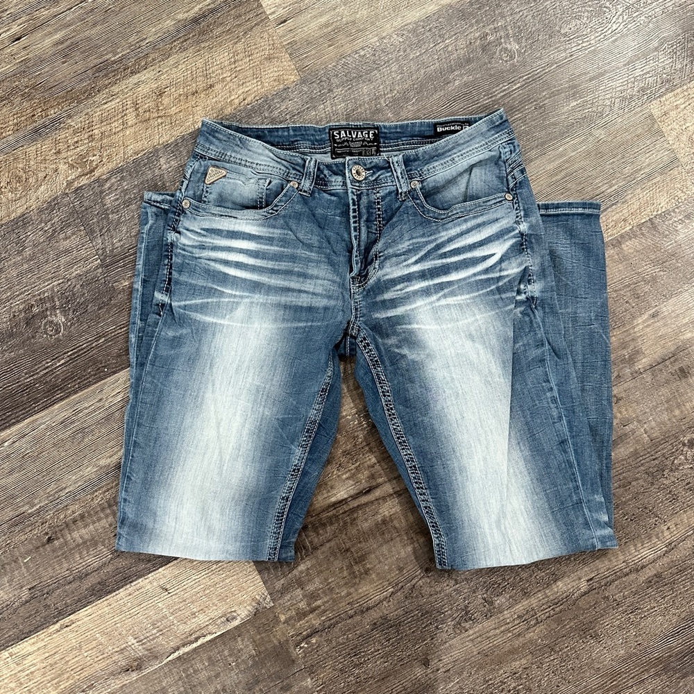 Salvage Blue Straight Jeans Classic Denim